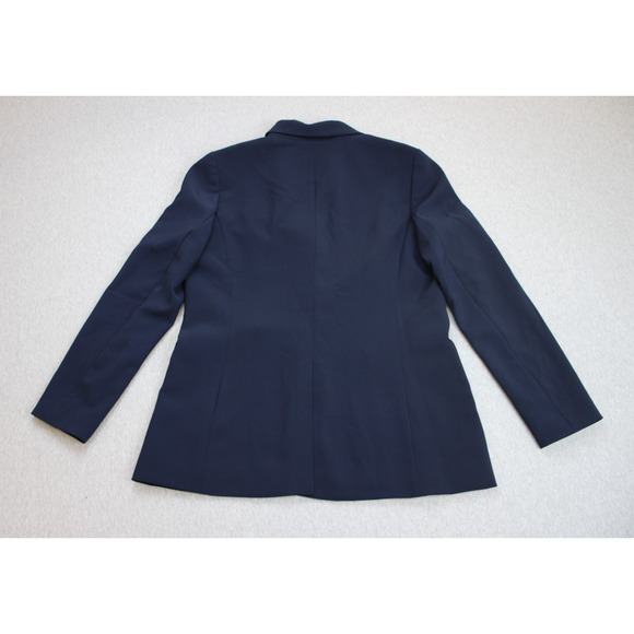 Talbots Blazer Womens Size 8 Navy Blue Stretch One Button Notch Label - Picture 2 of 9